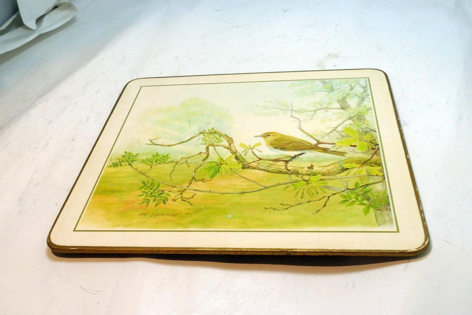 Bird Placemat  mat 7X8" by M. Spencer Birds - vintage