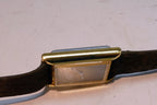 "Cecilia " Gold Tone Ladies  Watch with brown  leather strap