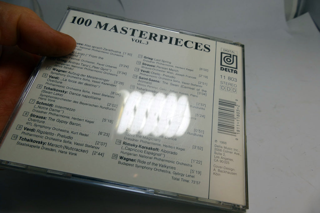 100 Masterpieces Vol 3 Classical Music CD Delta 1988 Wagner Verdi Rimsky Strauss