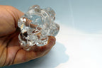 Clear Art Glass Christmas Tree Candle Holders 4" tall