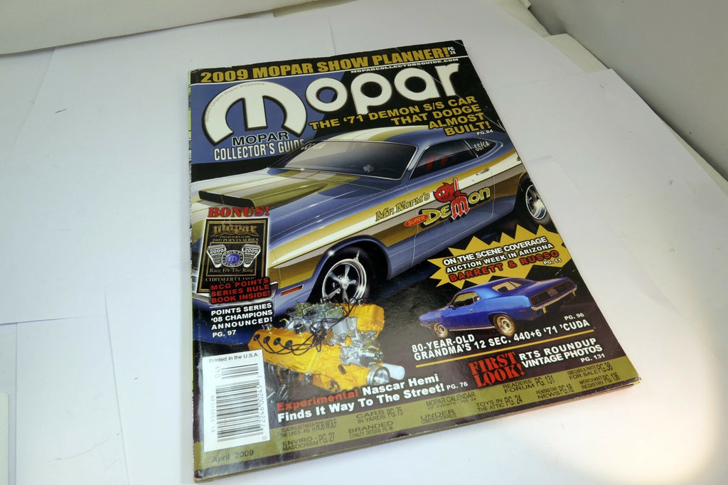 MOPAR Collector's GUIDE Magazine  Show Planner April 2009 Hemi  '71 Cuda