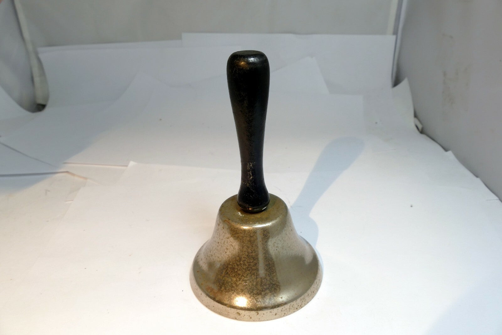 2" Steel metal School Diner Bell with wooden handle 
