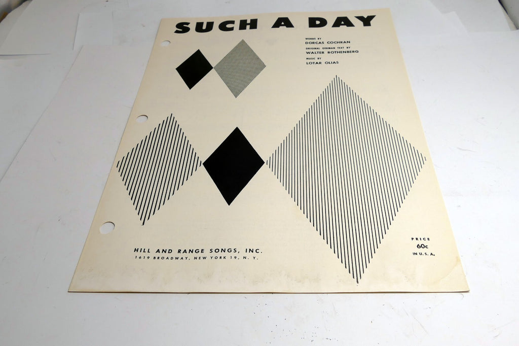 Such a Day Cochran Rothenberg by Lotar Olias   sheet music 1955