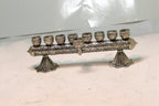 925 Sterling Menorah Judaica Silver Candle Chanukah Yemenite ornate 100gr
