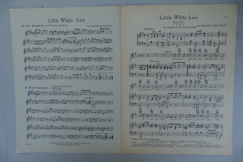 Little White Lies 1930 by Walter Donaldson, Donaldson, Douglas and Gumble