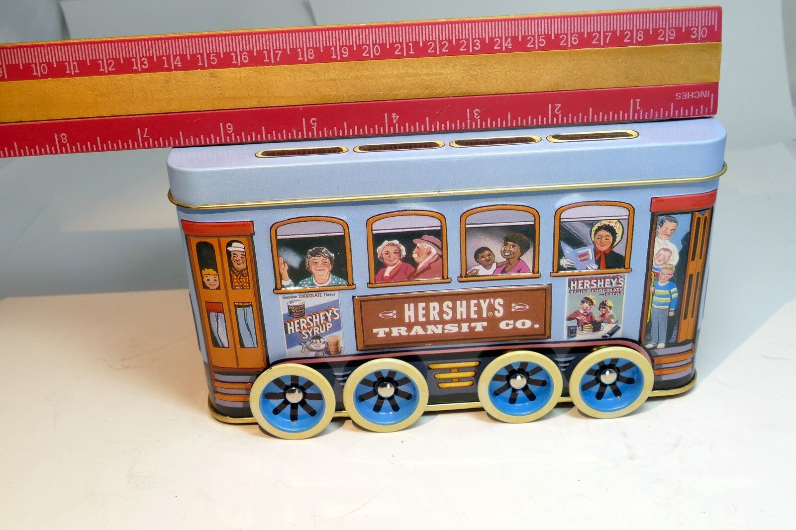 Hershey's Transit Co. Vehicle Series Canister #2  Trolley Tin Metal with Wheels