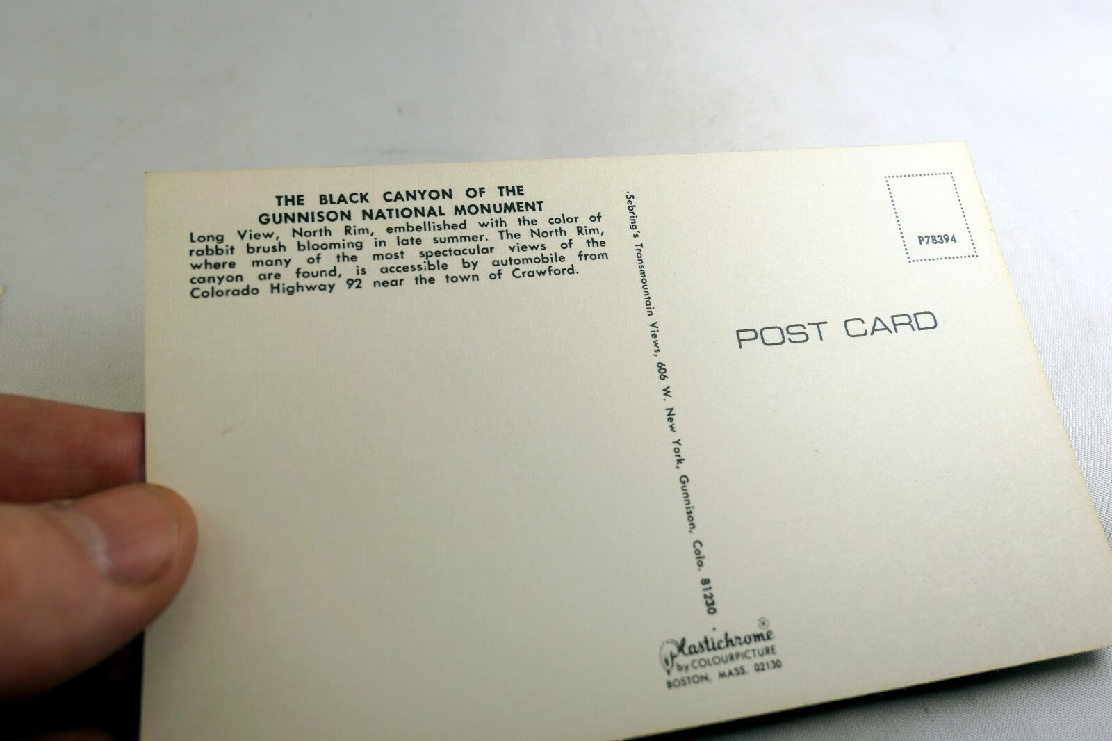 Black Canyon Gunnison National Monument Postcards Colorado 1970's vintage USA