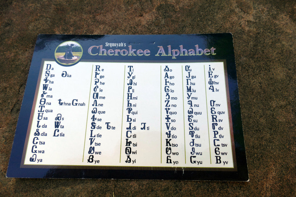 SEQUOYAH'S CHEROKEE ALPHABET  NATIVE AMERICAN WRITING CONTINENTAL SIZE POSTCARD
