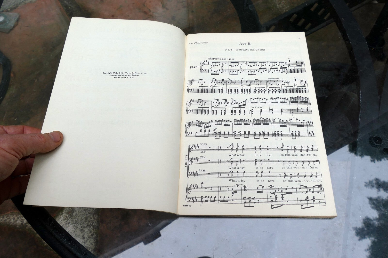 Johann Strauss die Fledermaus by Thomas Martin Sheet Music 1951 Vocal Chorus