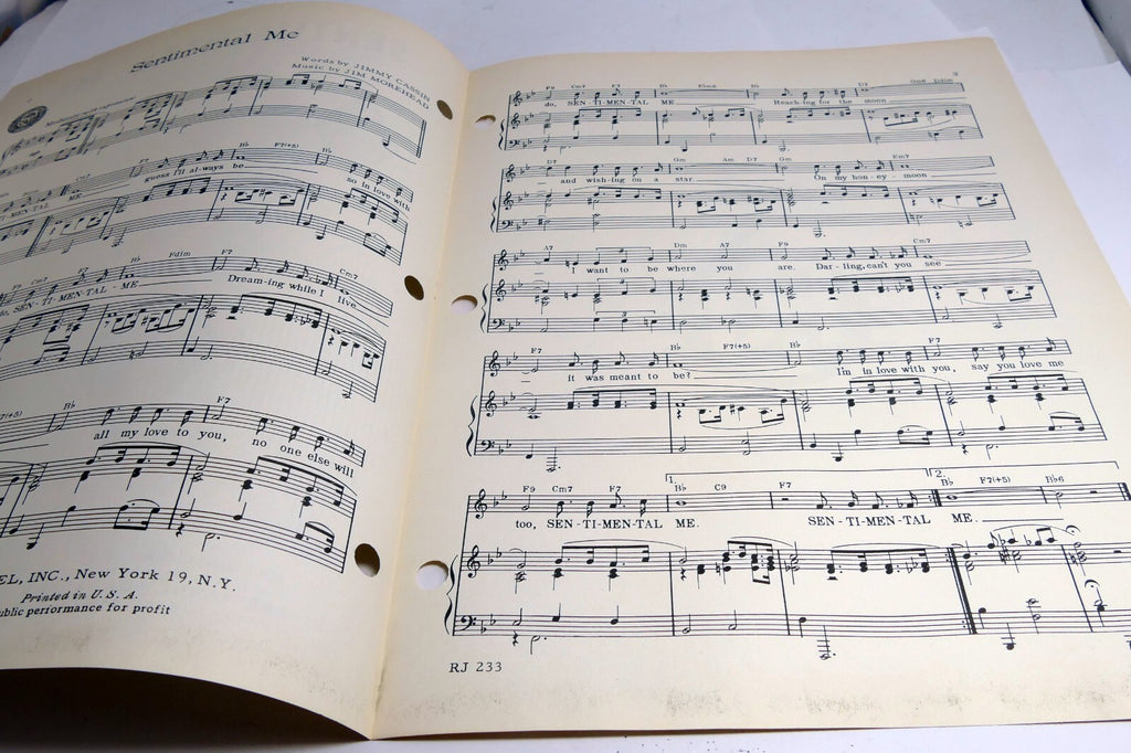 Sentimental Me Jimmy Cassin Jim Morehead  1950 Sheet Music