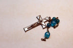 Metal Crucifix Cross Pendant Charm - ITALY vintage 1.5" long Catholic