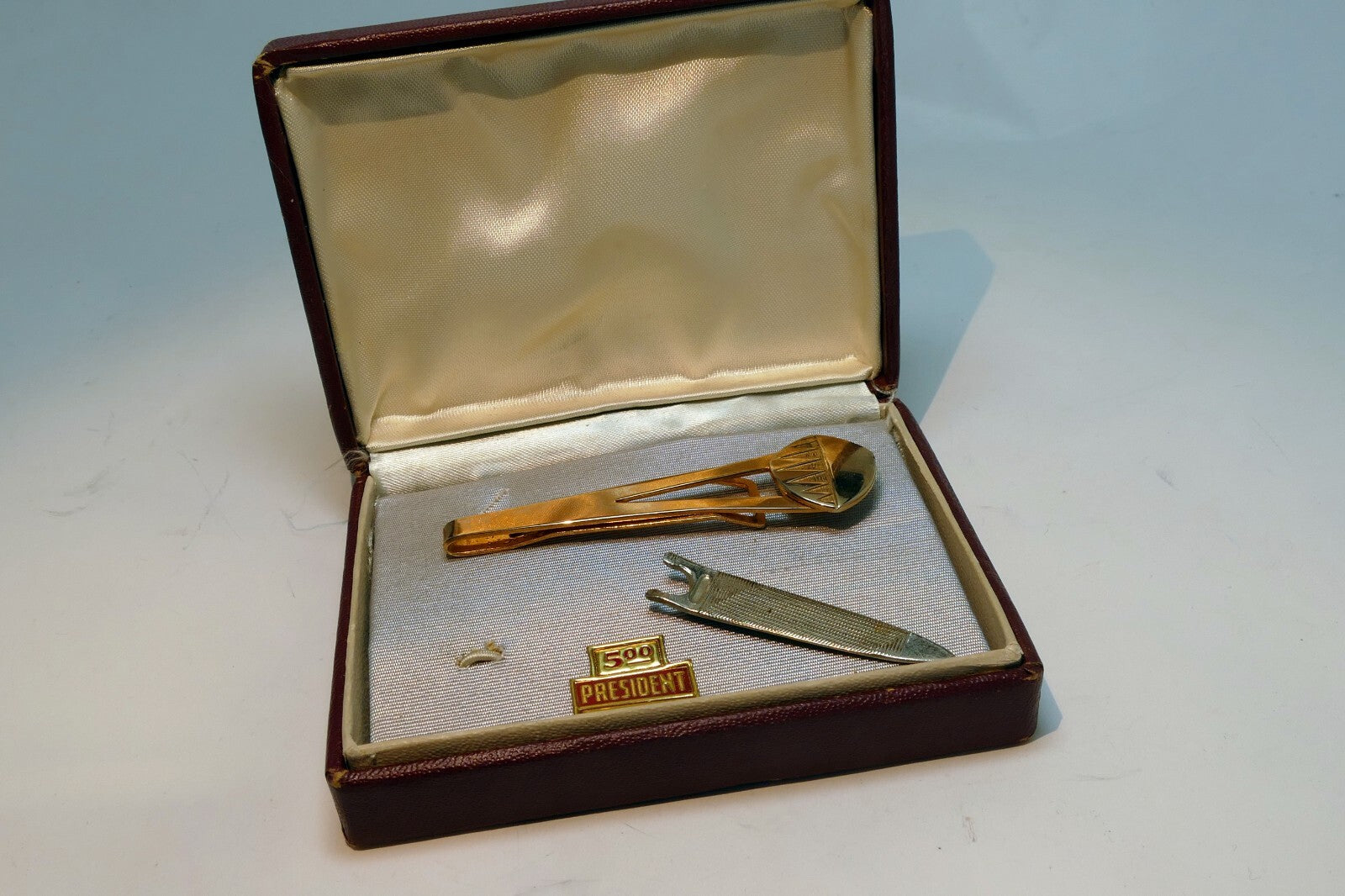 President Tie Tack Clip Gold Tone  Vintage