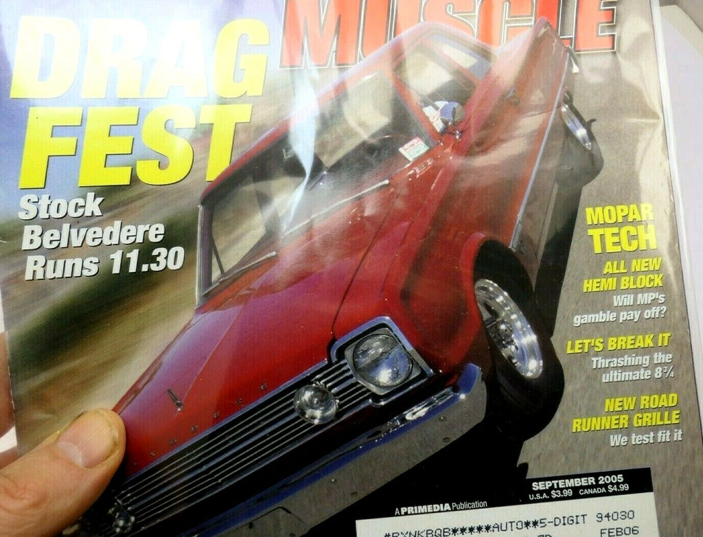 Mopar muscle magazine september 2005 drag test stock belvedere low deck wedge