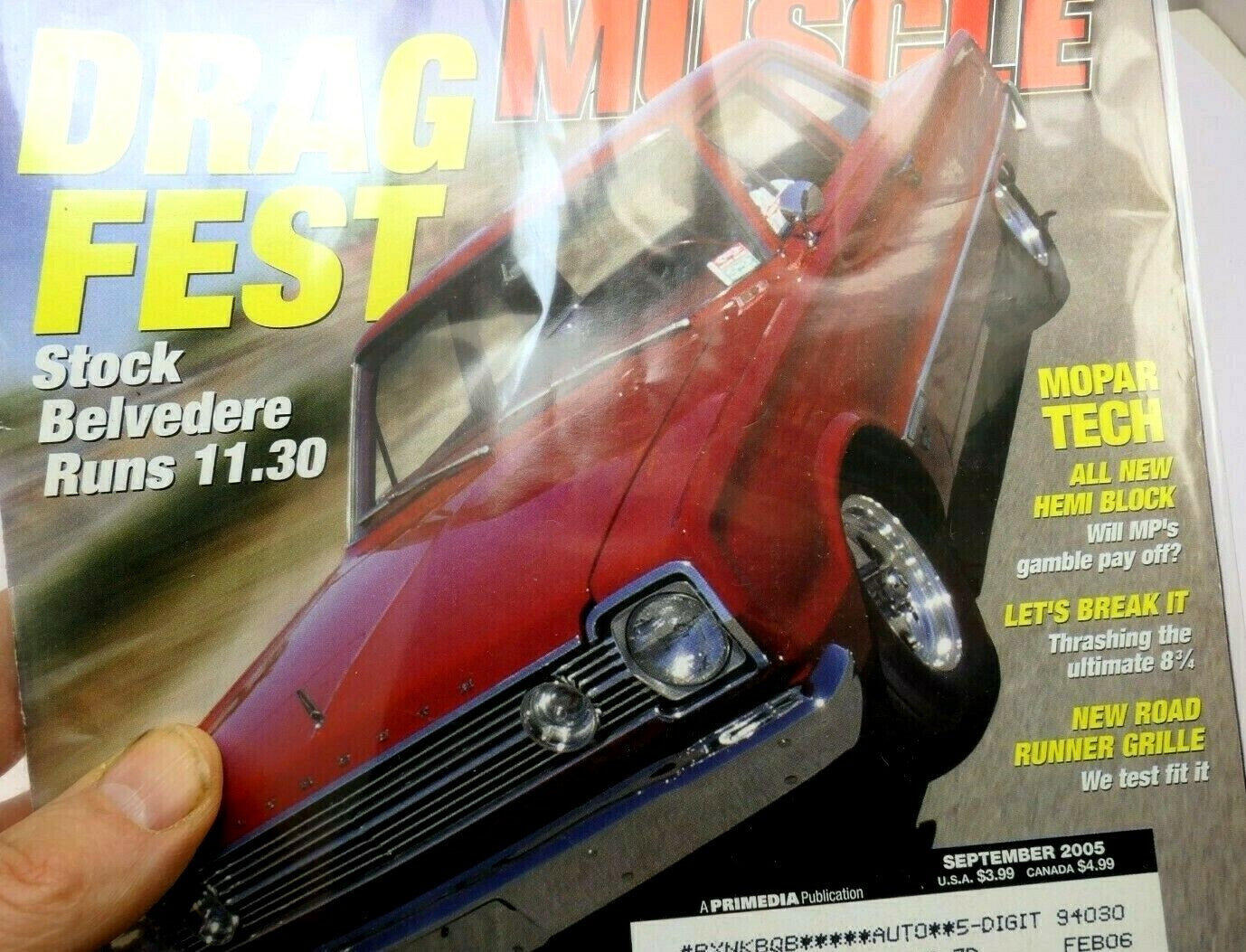 Mopar muscle magazine september 2005 drag test stock belvedere low deck wedge