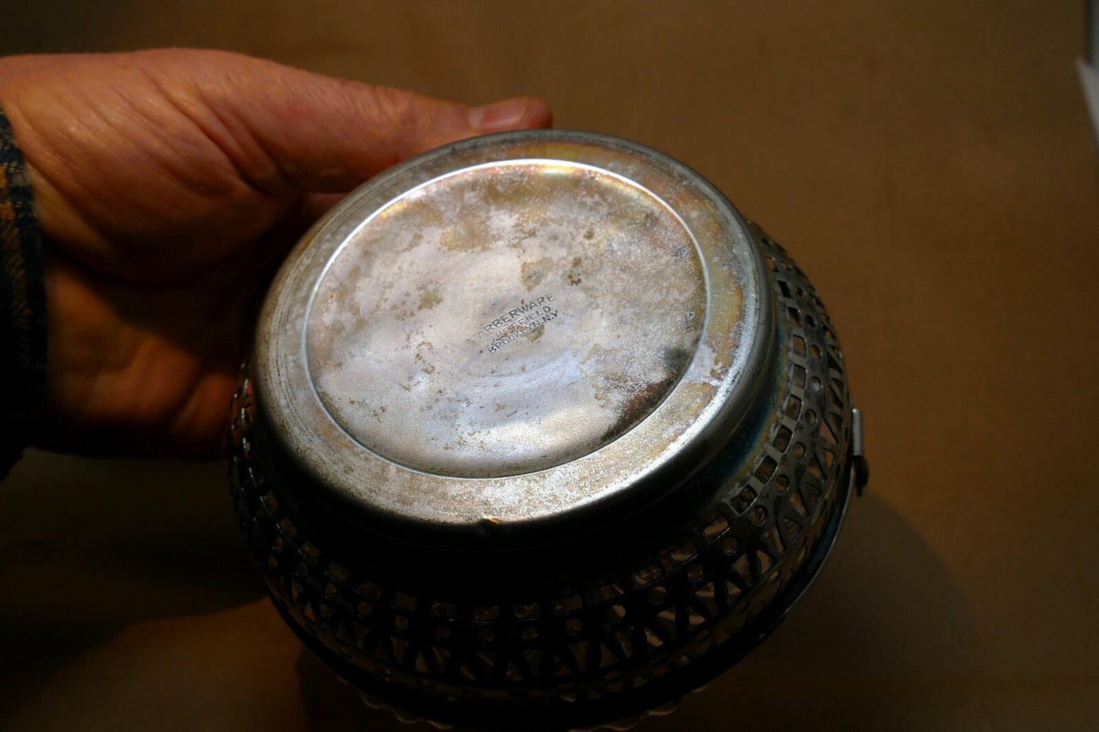 Farberware Sheffield Candy Dish Silver plate  Brooklyn NY 4.5" plate trinket