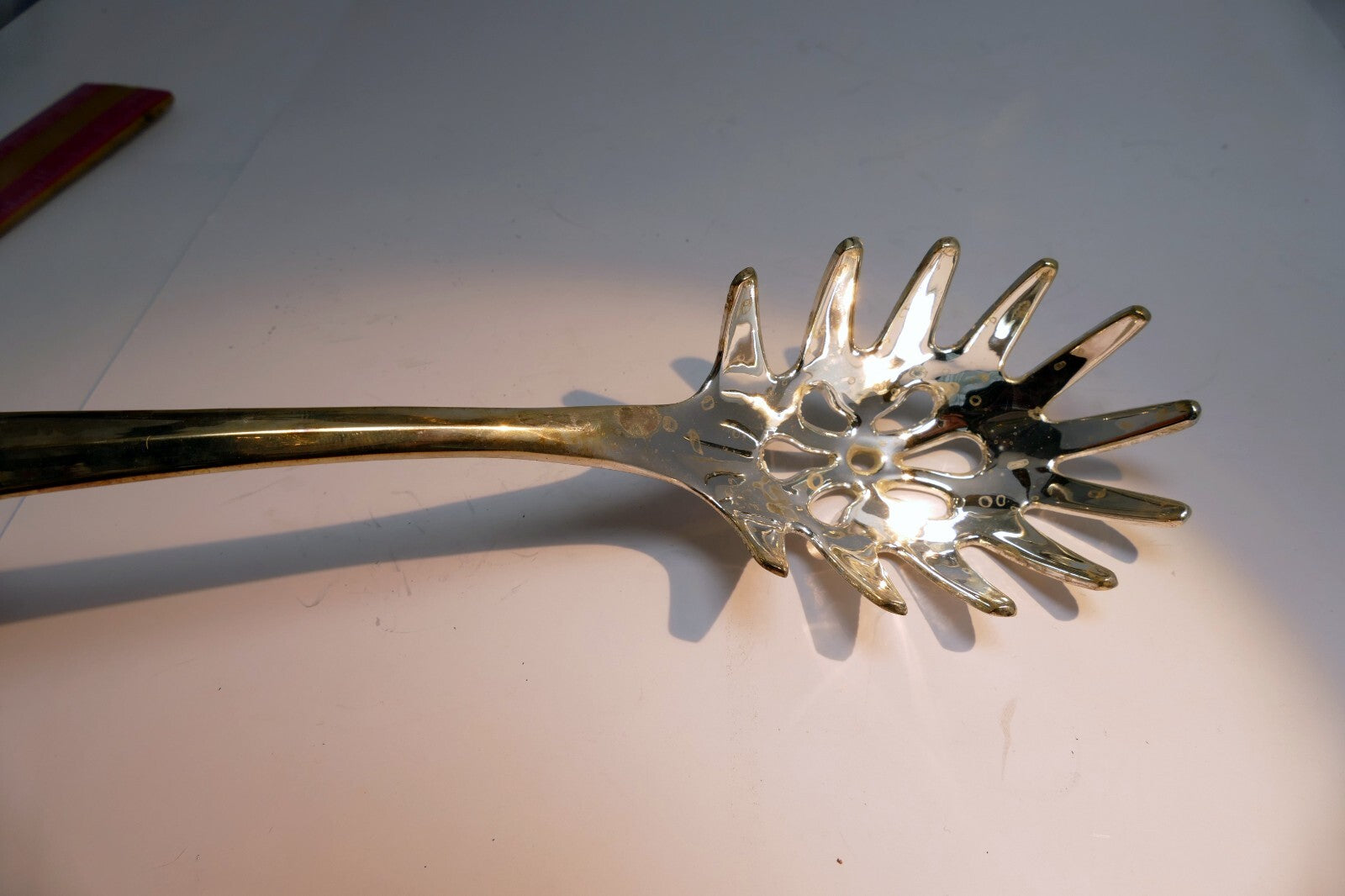 Spaghetti Spoon Pasta Serving Spoon Server Fork Metal silver palte