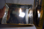 KALAR STRUDEL DECORATIVE TIN VICTORIAN COUPLE WITH DOG WALK 9X12" large