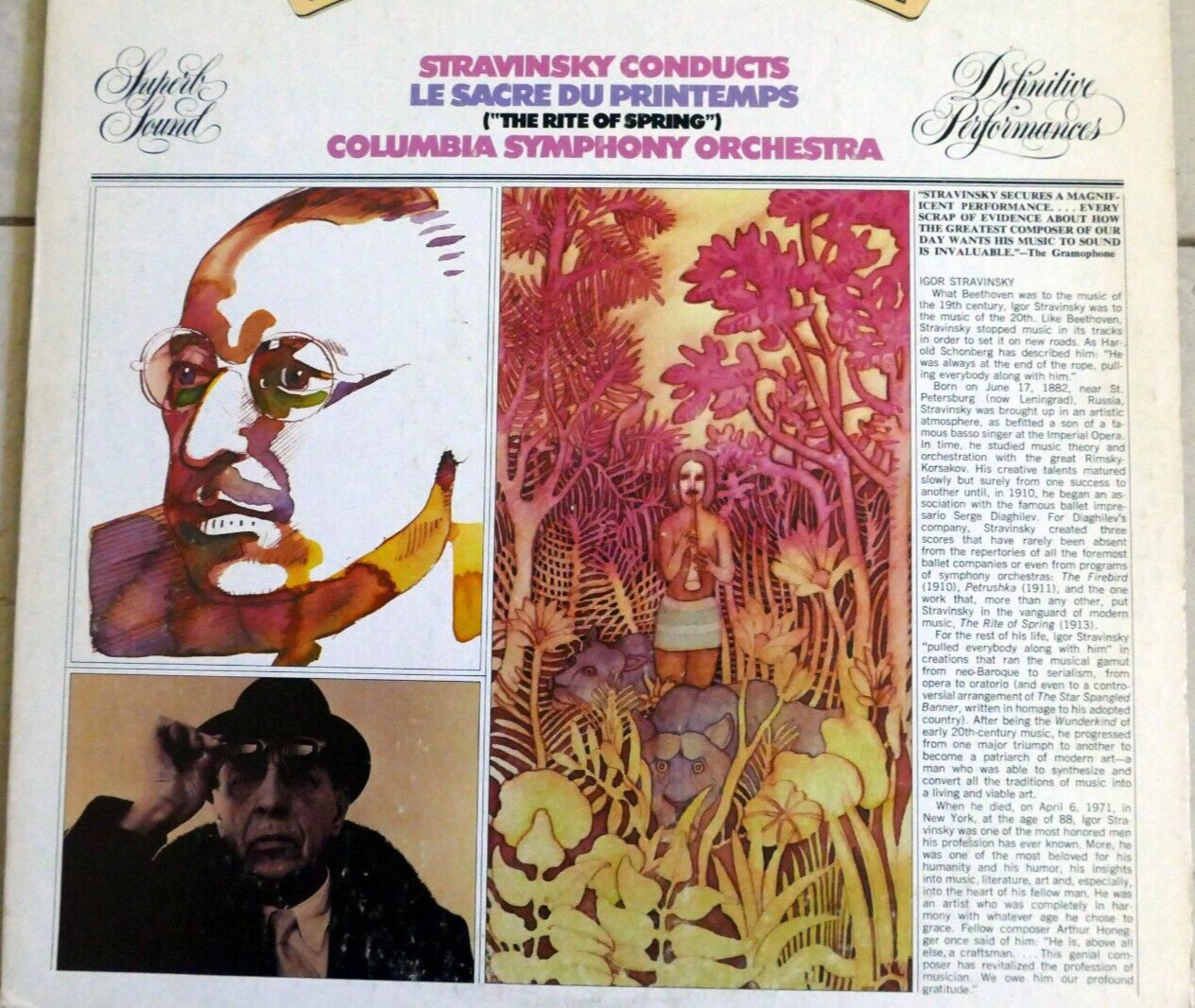 Stravinsky conducts le sacre du printemps vinyl lp m 31830 columbia the rite of spring