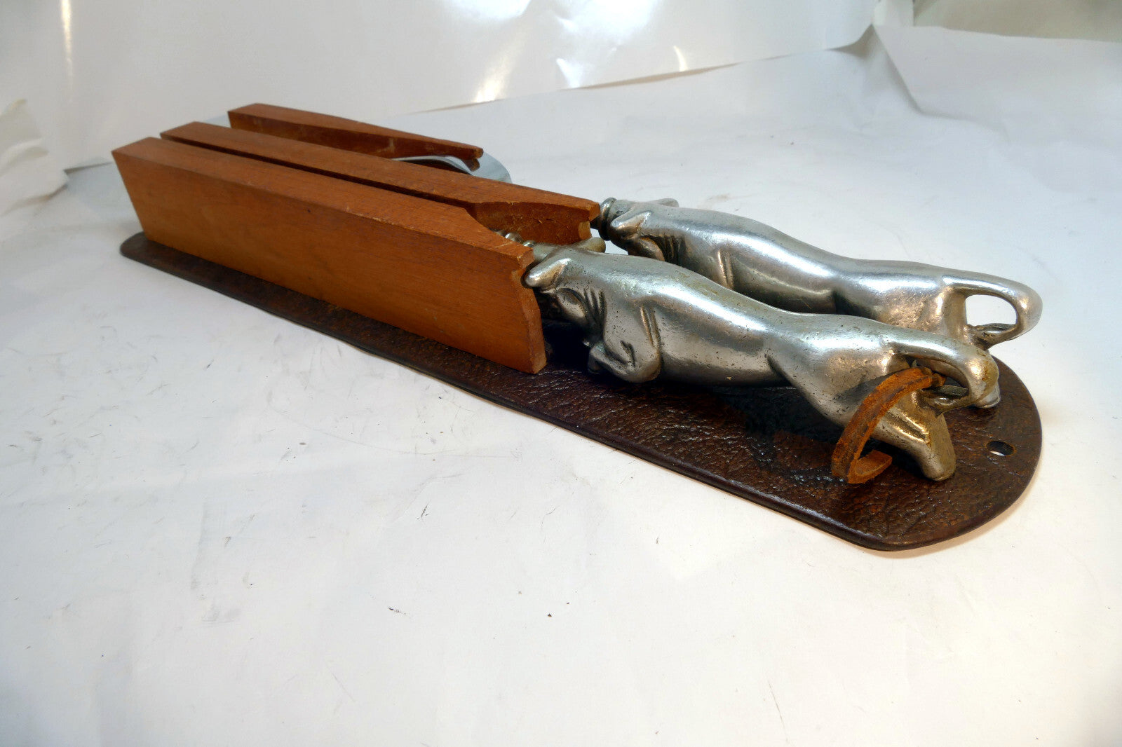 Carving Set Charging Bull Meat Knife Fork w/ Holder made in Sheffield England