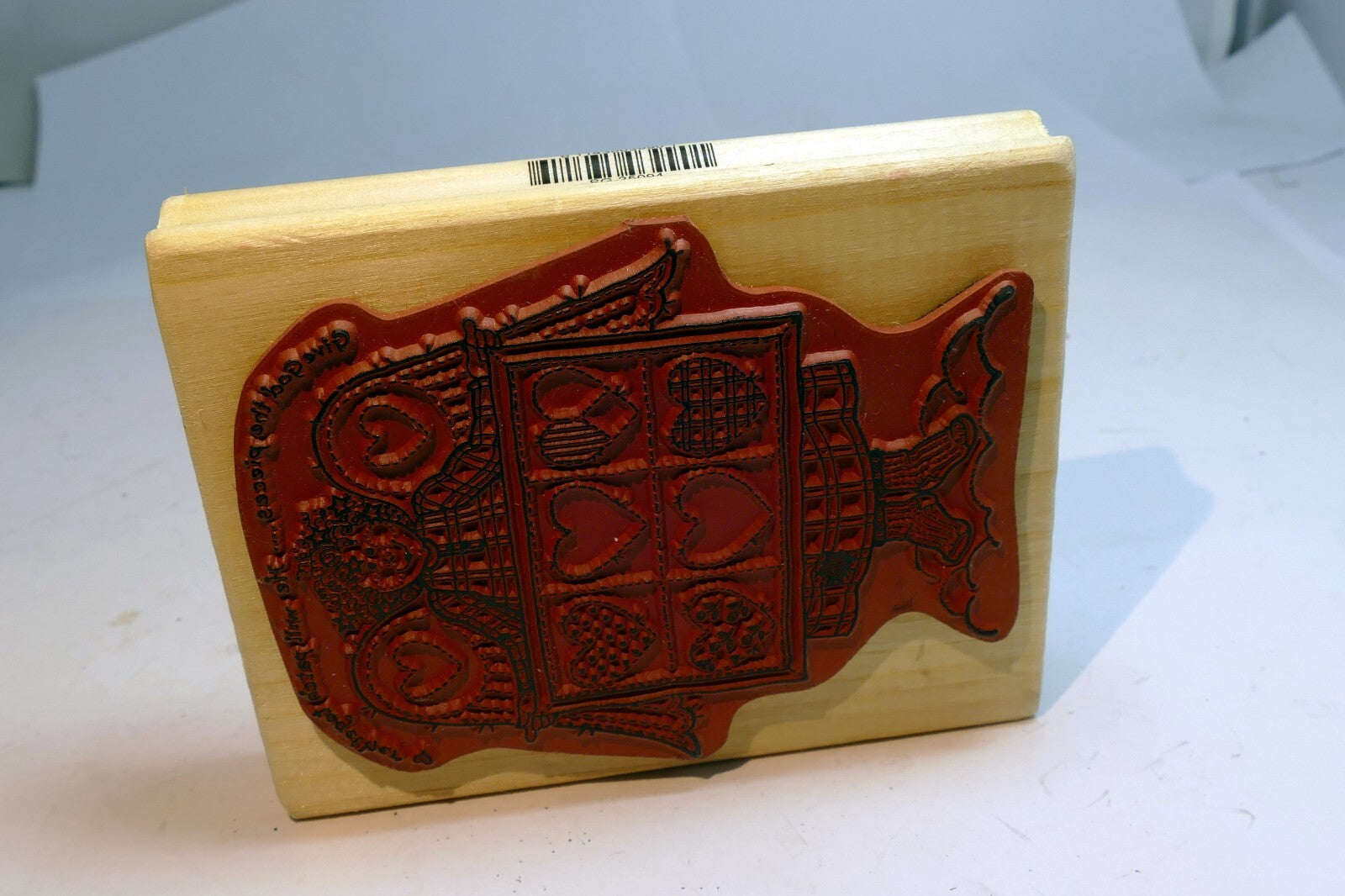 Rubber Stamp L25094  Heart Patches Angel Religious Love 3X4"
