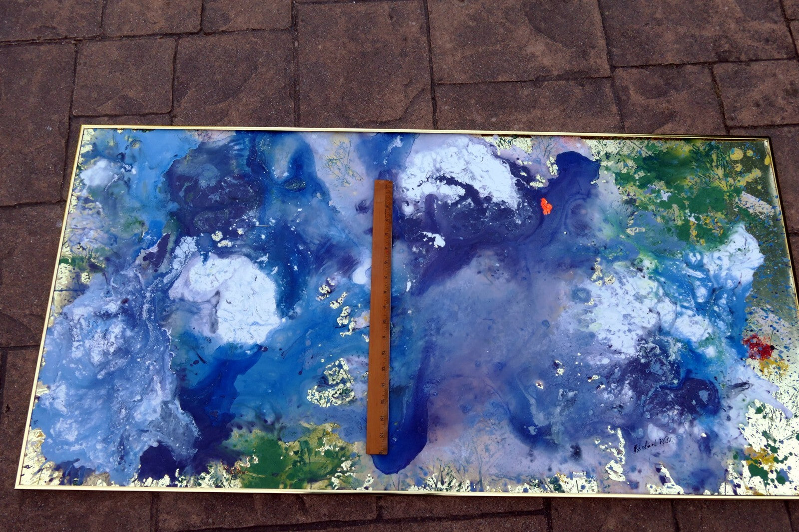 Richard Wild America Acrylic Painting Modern Abstract SFO San Jose large 25X48"