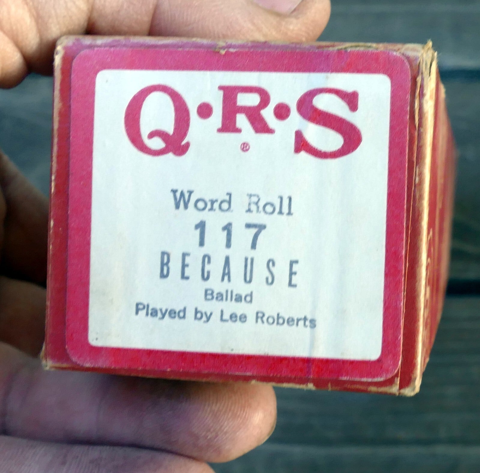 Qrs word roll 117 because ballad piano by lee roberts