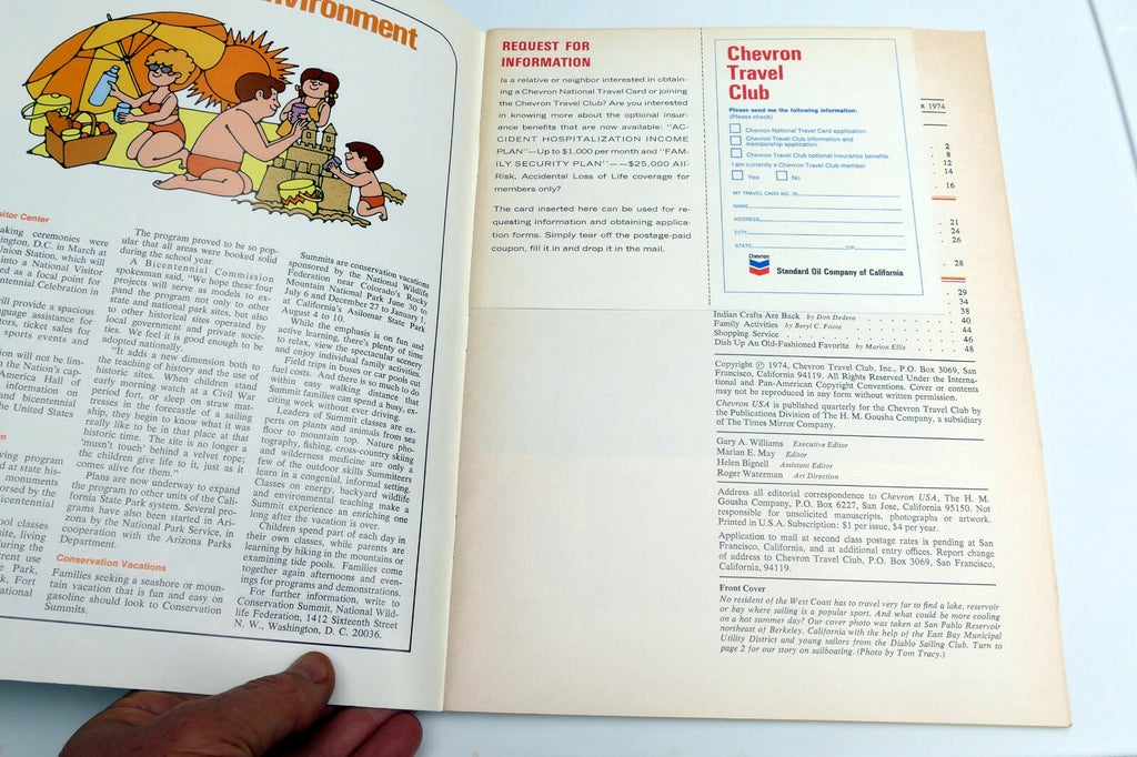Summer 1974 Chevron USA Travel Club Magazine Small Boat Sailing Oregon's Sahara