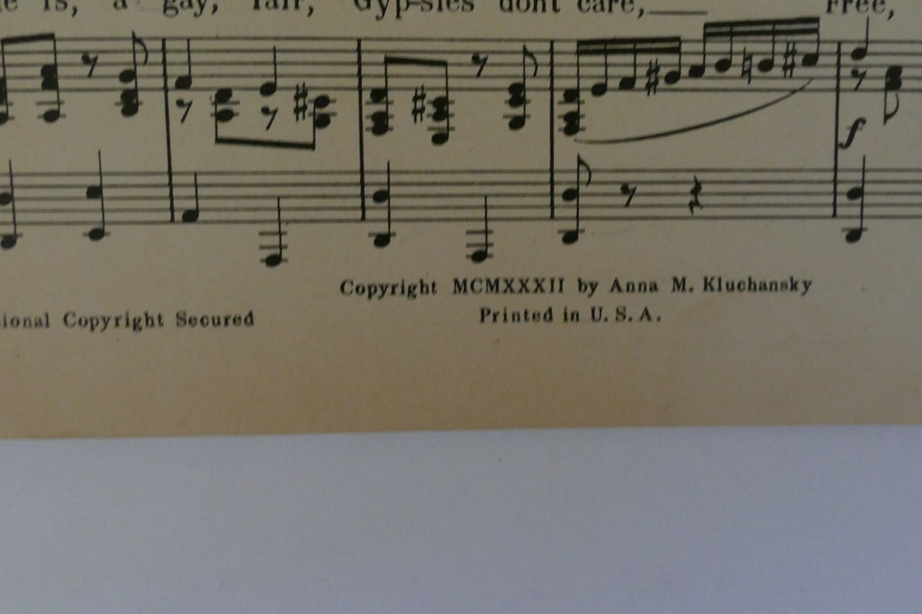 Nothing Matters (A Gypsy Song), 1932, by Anna M. Kluchansky