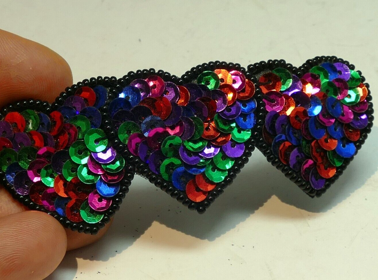 Fashion sweet heart clip elegant hair grab clip sequins multi color rainbow