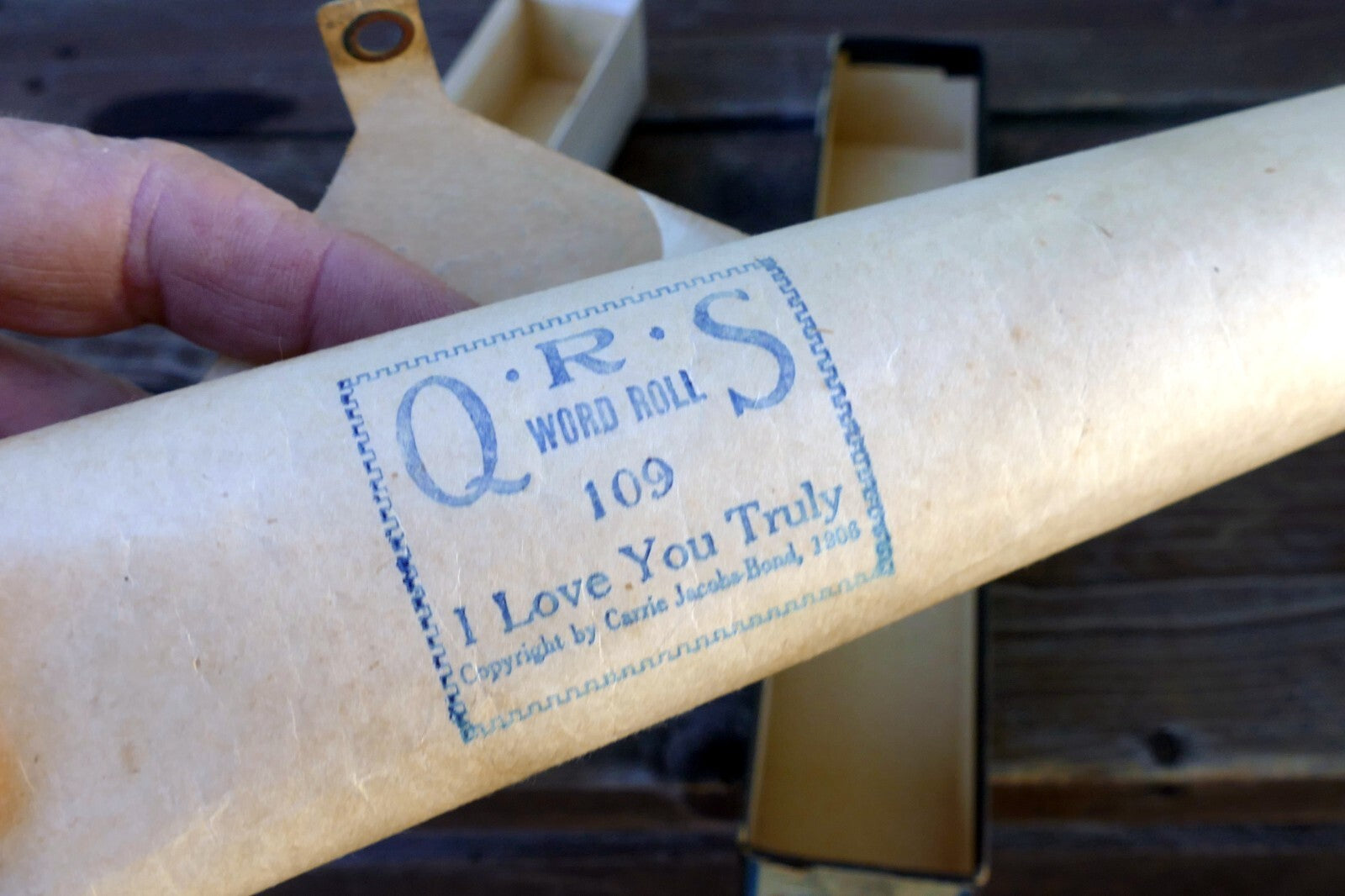 QRS Player Piano Word Roll “I Love You Truly” Lee Roberts # 109 Blue Bird Balads