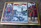 German tin box schumann nürnberger burg lebkuchen 12x15x5" large knight metal