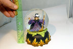 Halloween Snow Water Globe  Ball 3" Witch burning on fire with bats broom