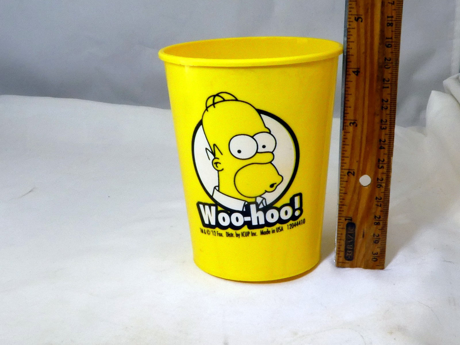 The SIMPSONS Homer WOO-HOO!  plastic water beer cup 4" tall 
