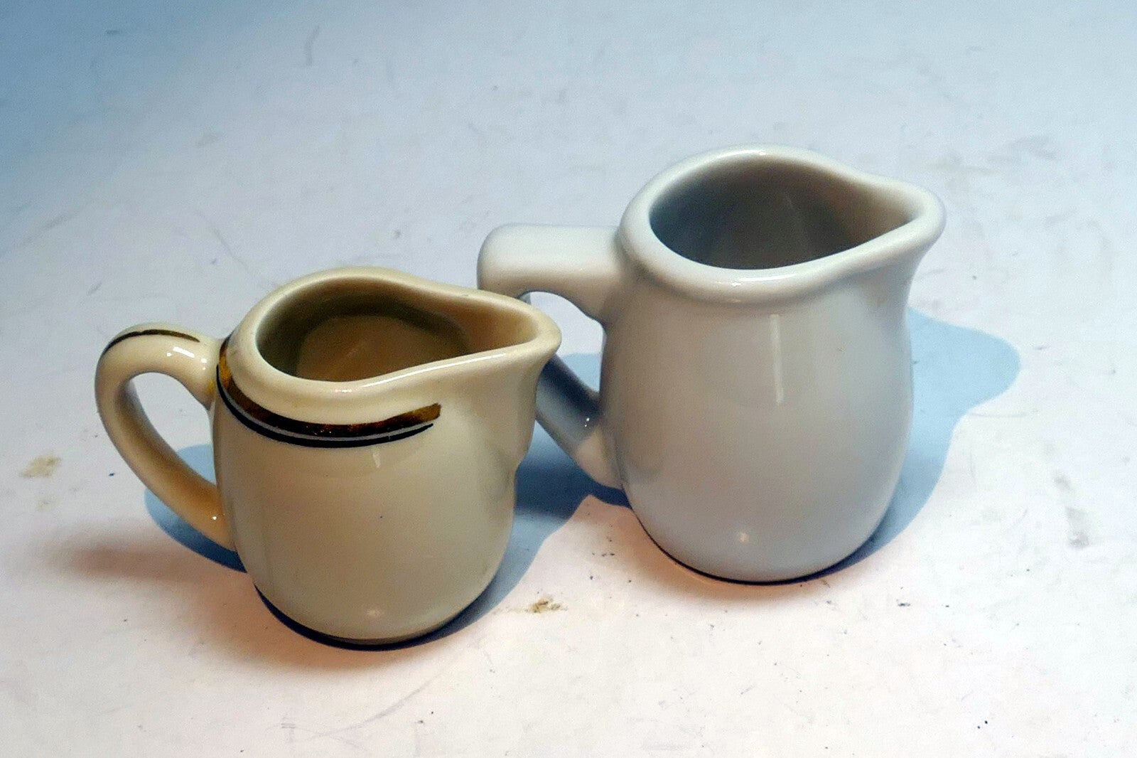 Suisse Langenthal mini cream pitcher  miniature set of two white porcelain