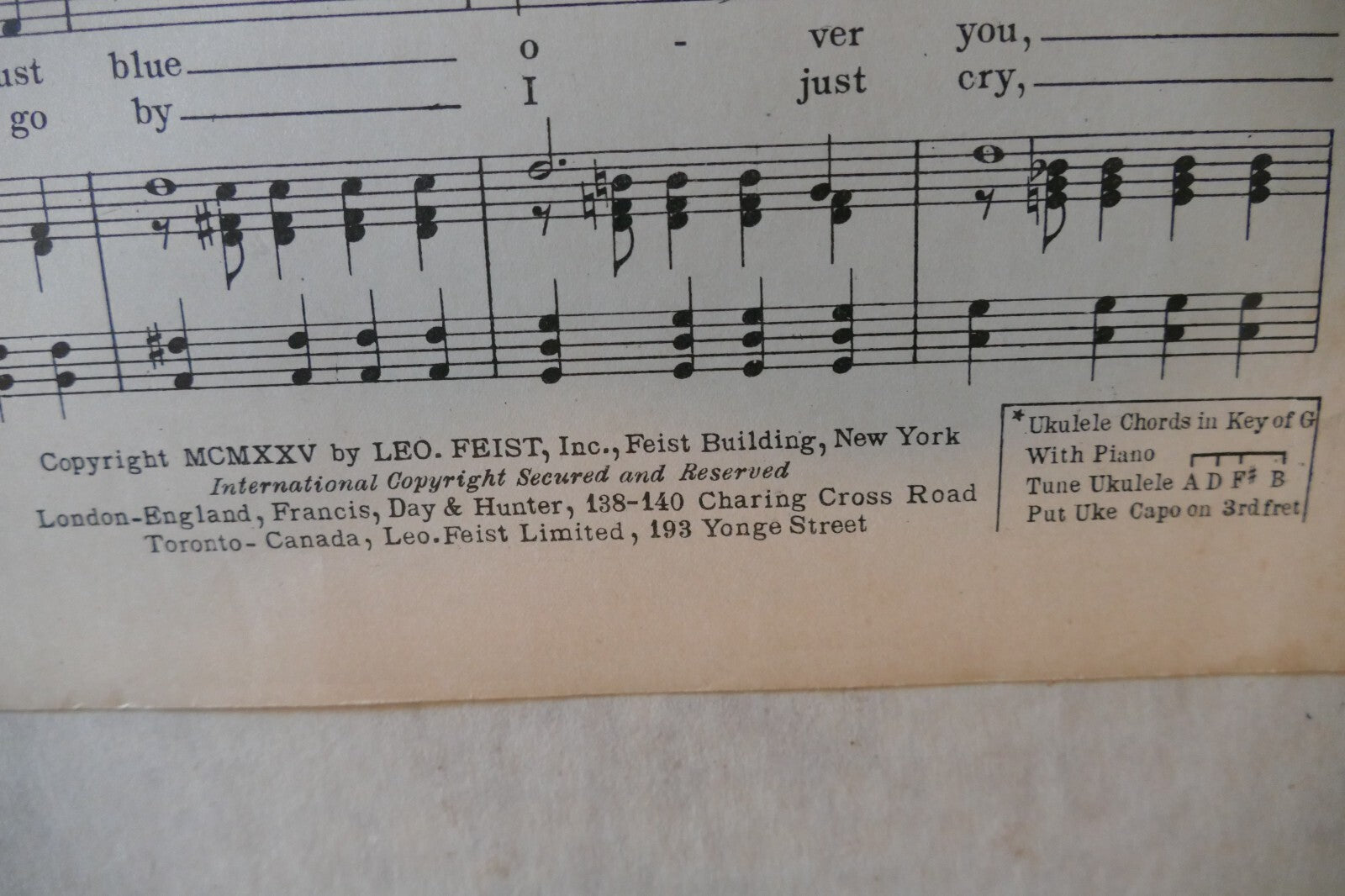 Mighty Blue, 1925, by Raymond B. Egan and Richard A. Whiting, Leo. Feist, Inc.