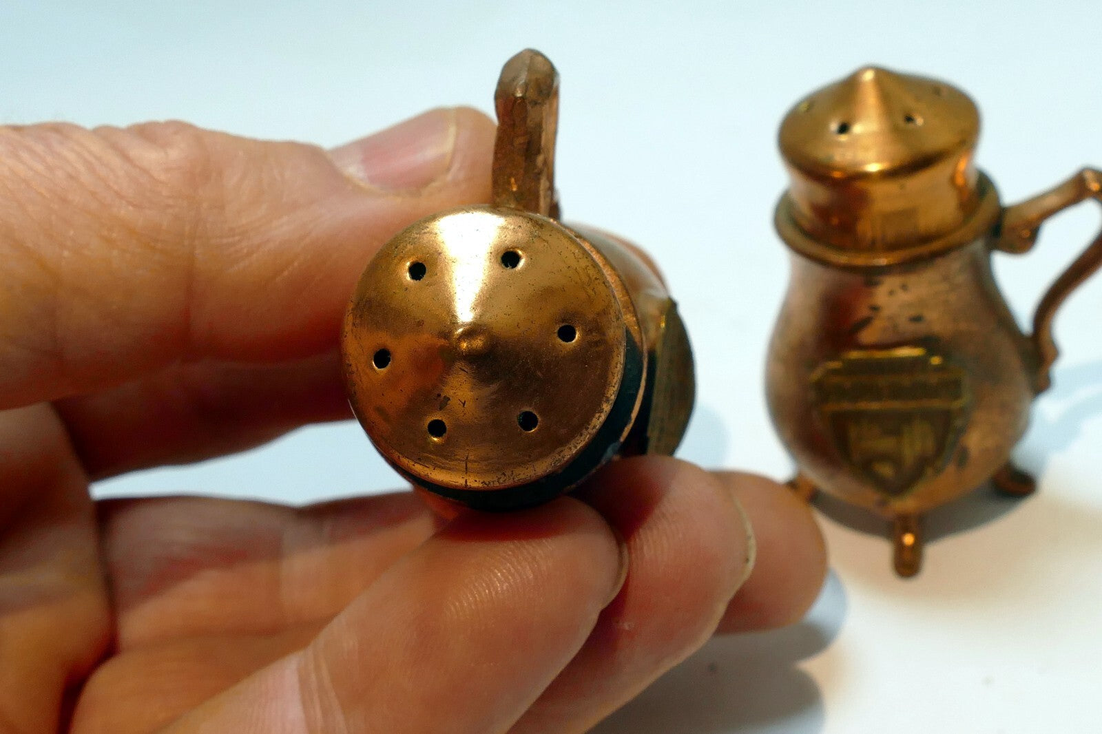 Copper Salt & Pepper Shaker Souvenir Of Salt Lake Temple City Utah USA