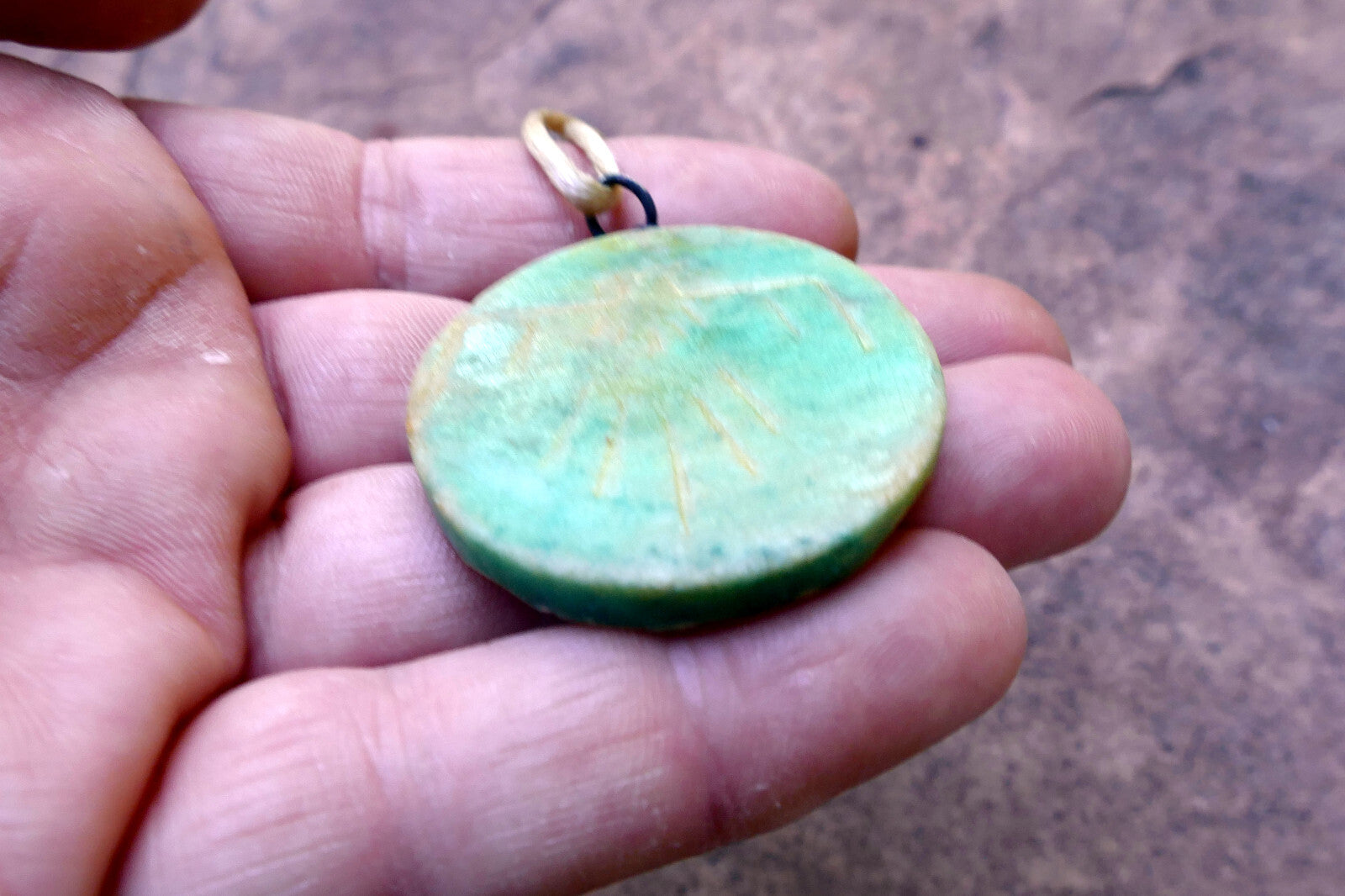Eagle Pendant Necklace Native American south west USA stone etched