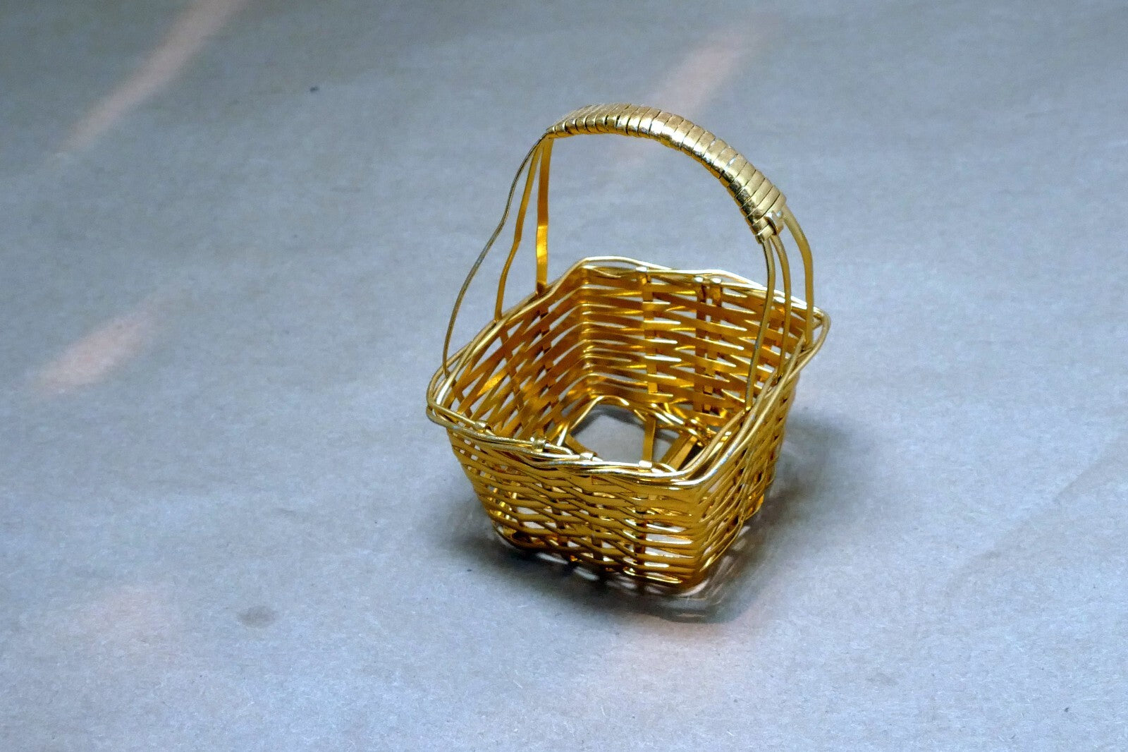 Gold Baskets Small Metal 2X3" rectangle square for Christmas Treat Tree