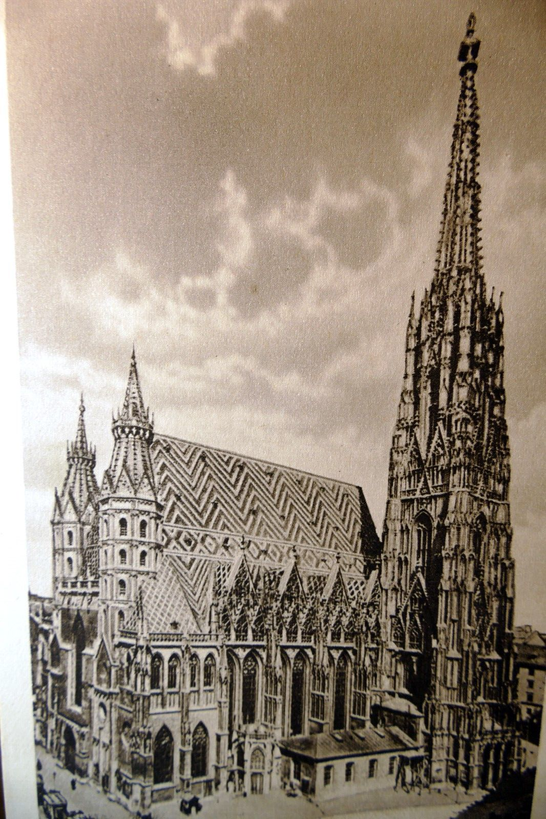 Wien (vienna) austria stephanskirche st stephens church postcard rppc 1930's