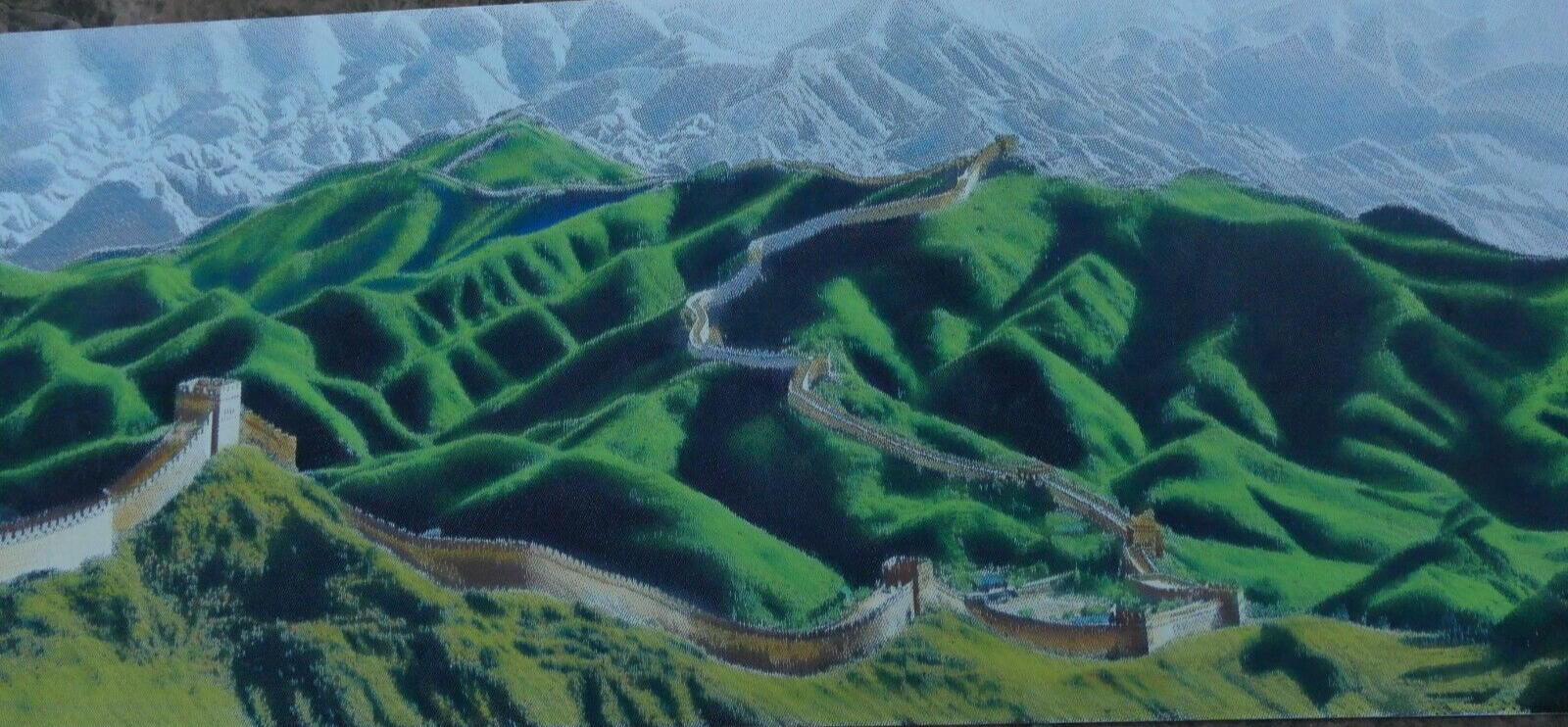 Great wall of china silk weaving large 16x38"