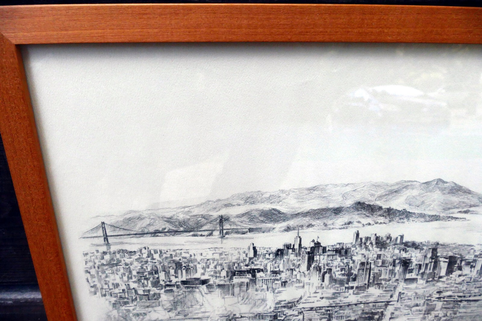 San Francisco harbor print Golden Gate Water front 1940's California USA