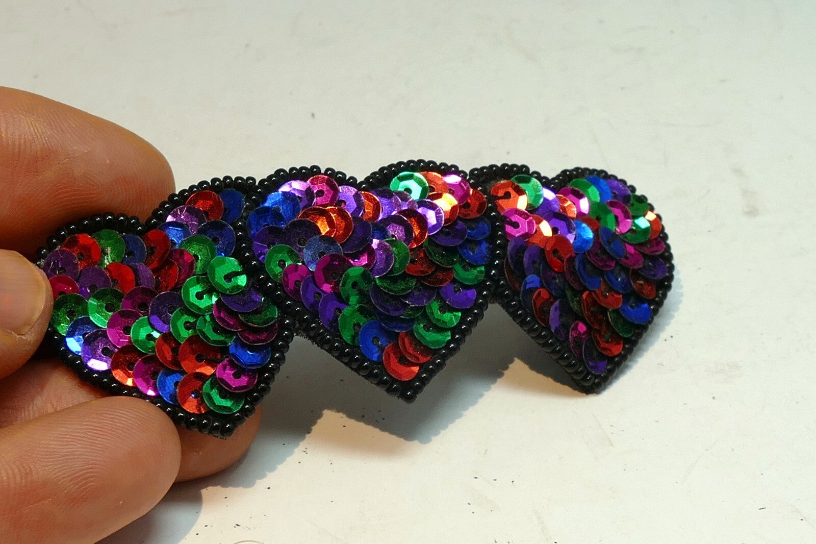 Fashion Sweet Heart Clip Elegant Hair Grab Clip  Sequins  multi color rainbow