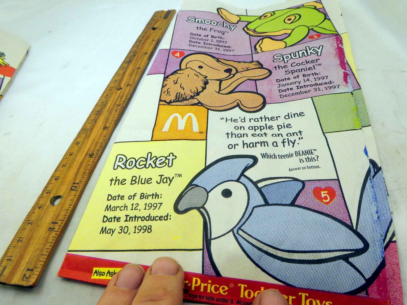 EMPTY paper Bag for Happy Meal original genuine vintage McDonald's 1999 Freckles