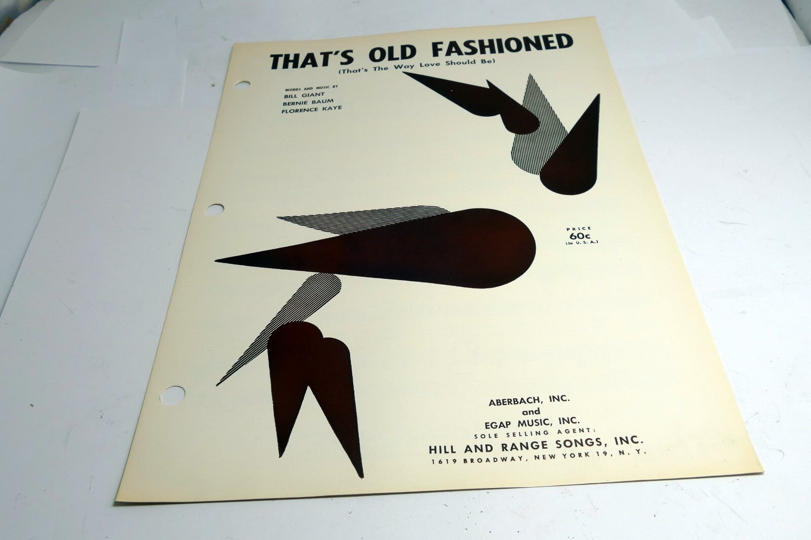 That's Old Fashioned Giant Baum Florence Kaye  1962  Sheet Music