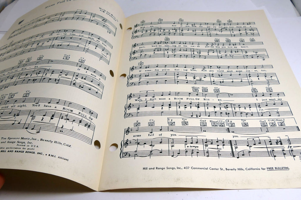 Room Full Of Roses Tim Spencer 1949  Sheet Music