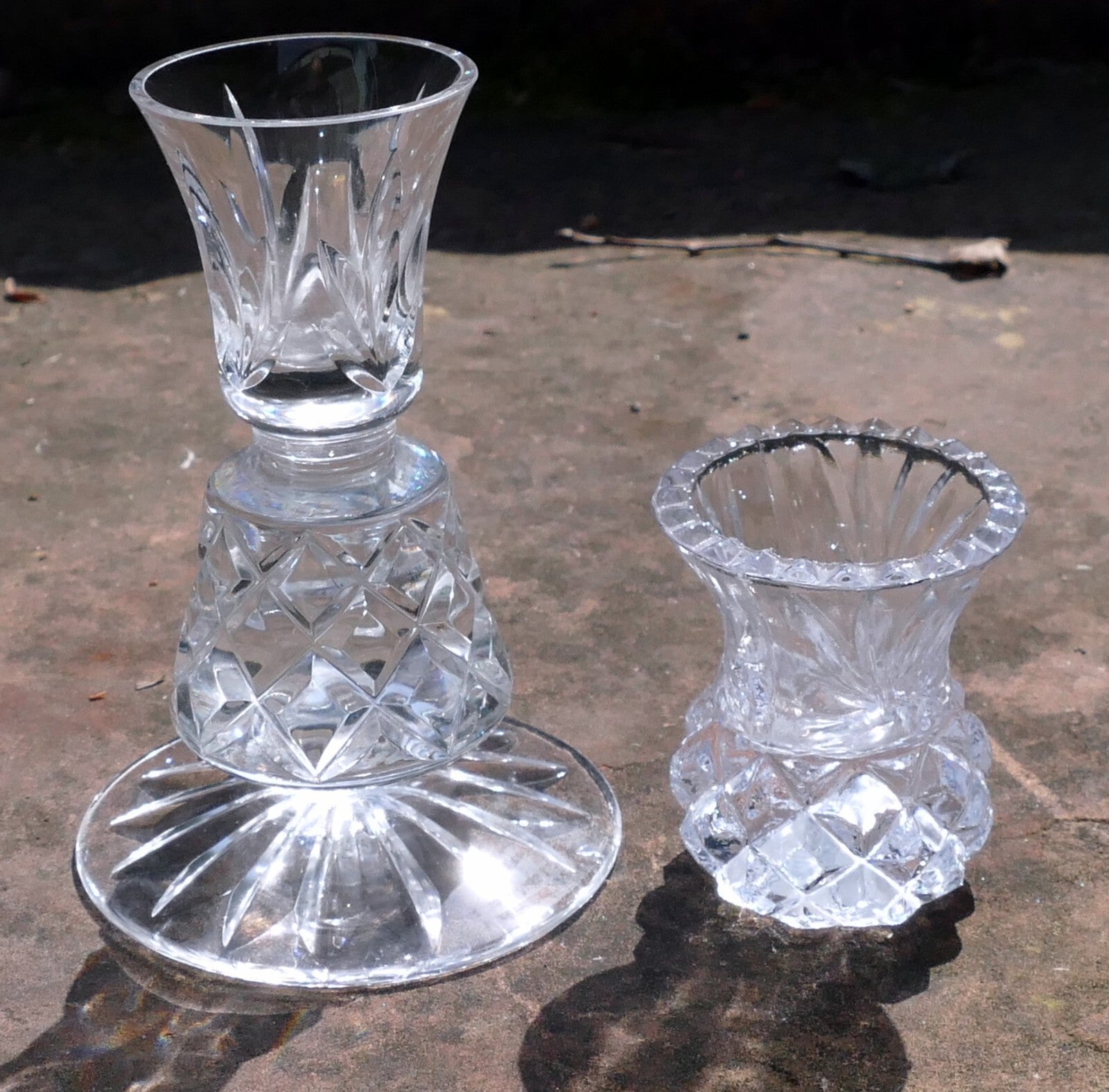 Lenox impression crystal single candlestick holder 4.5” and artman 2.5"