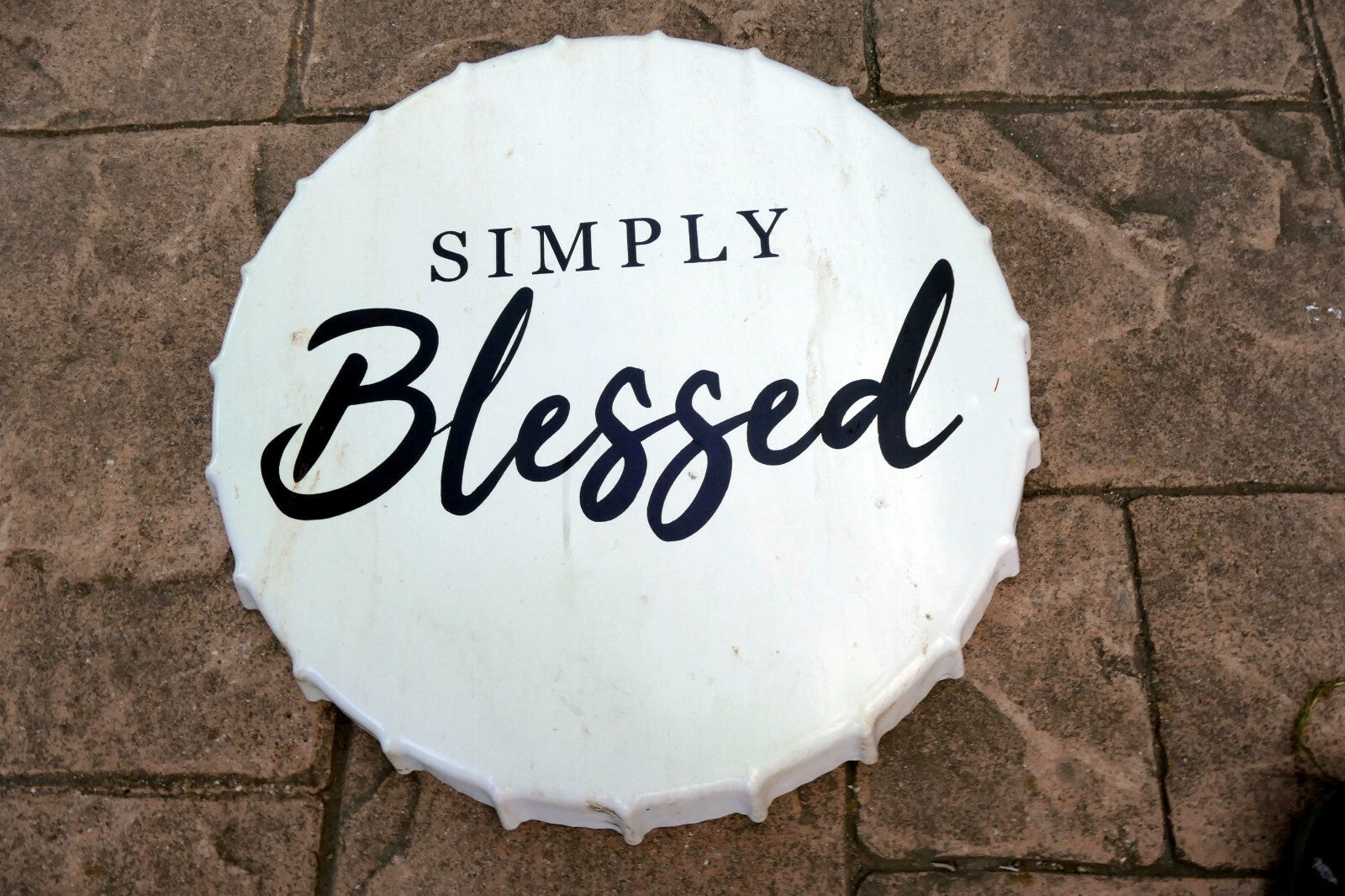 Beer Cap hanging Tin Metal Poster Sign beer 16X16" "Simply BLESSED"