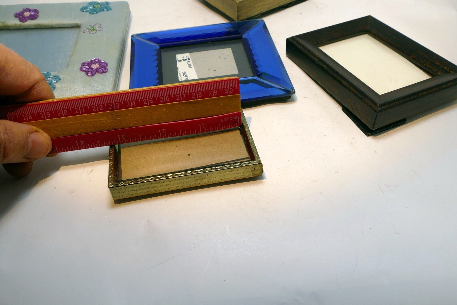 2X3" Picture Photo Frame Metal Wood with glass Pack Lot of 5
