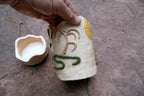 Angela Kung Clay Signed Vase with lid container earbs healing