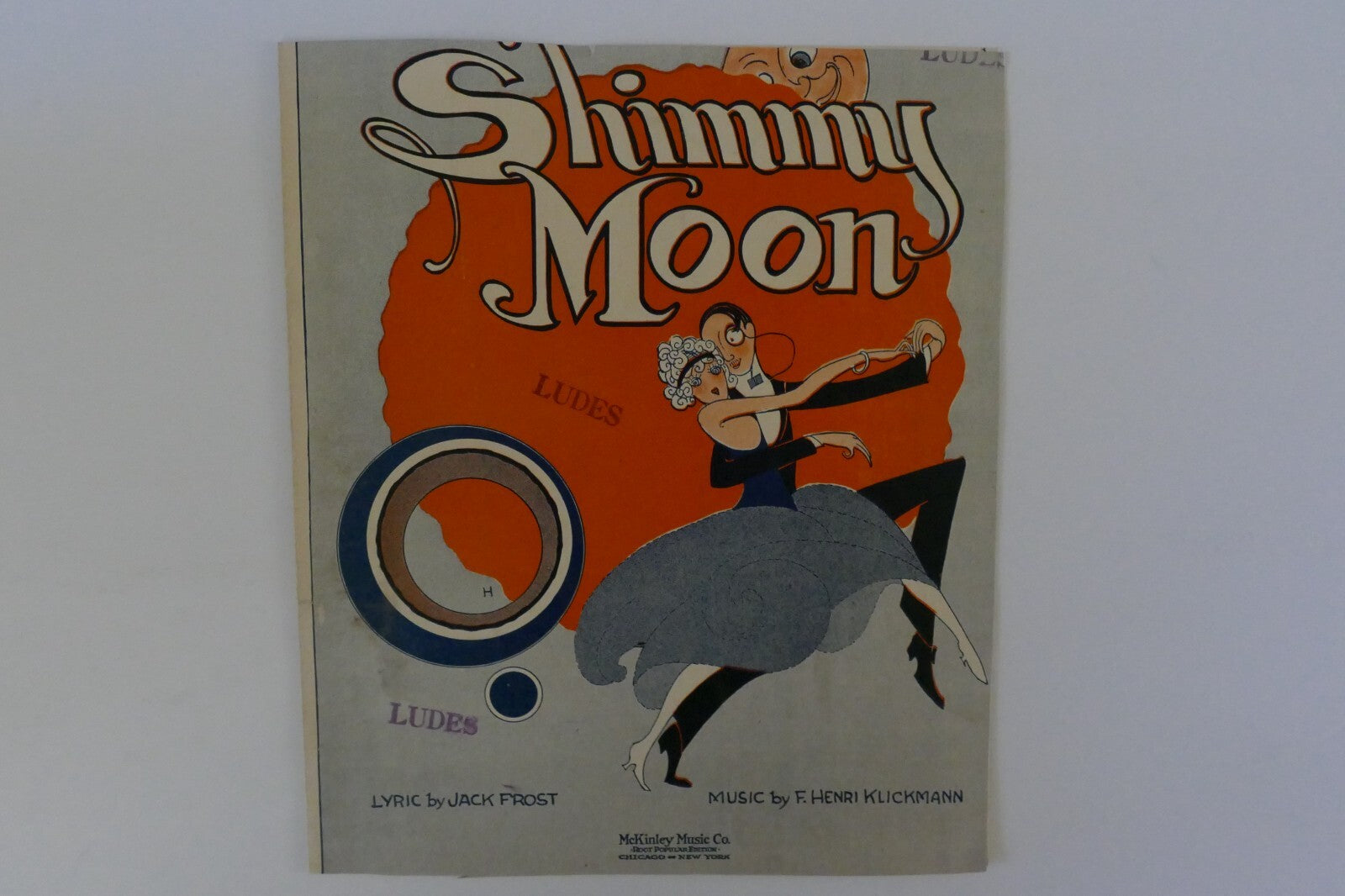 Shimmy moon, sheet music 1920, by jack frost and f. henri klickmann, mckinley music co.